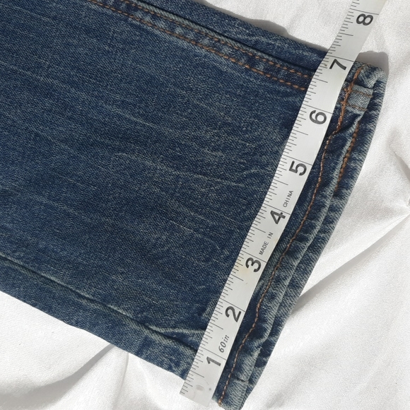 Old Navy Slim Built In Tough Flex 33x32 Distressed Plaid Patchwork Blue Jeans - Picture 12 of 17